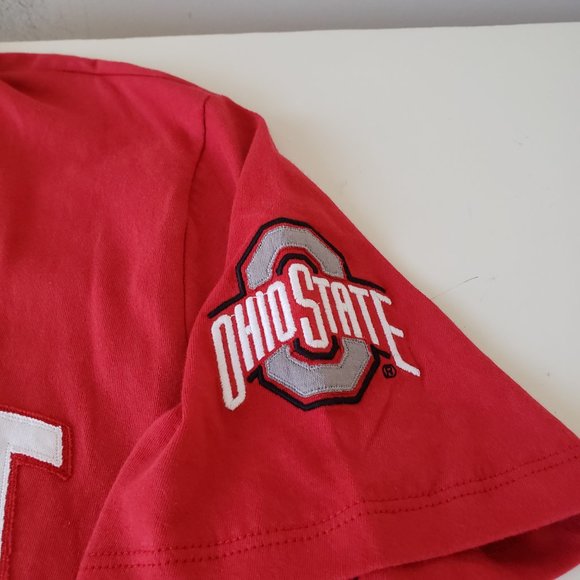 Ohio State Buckeyes T-Shirt Tee Mens Medium Red 47 OSU Sleeve Logo NCAA NWT - Picture 4 of 11